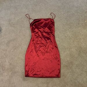 Size XS, red, strappy back, spaghetti strap Windsor mini dress.